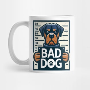 Illustrated Bad Dog Jail Mug Shot Mug